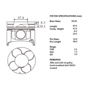 Kit pistoni c/sgm 050 pajero 3200 4m41