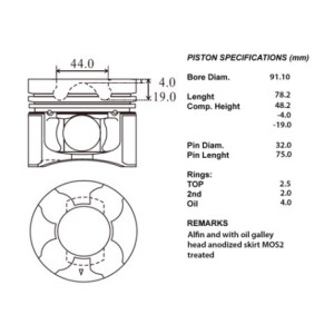 Kit pistoni compl. std mitsubishi  