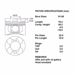 Kit pistoni compl.+050  