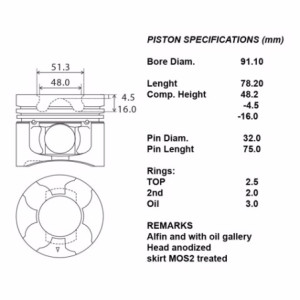 Serie pistoni motore completi std