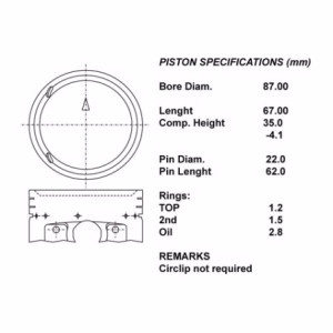 Kit pistoni compl. d86,5 +050