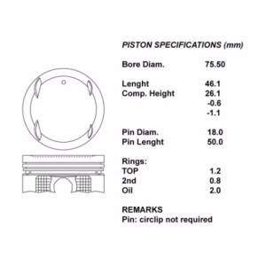 Kitpistoni motore completi 050 4a91