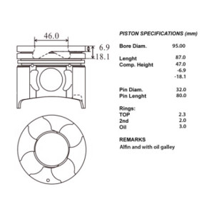 Kit pistoni std canter 3.0td 4m420at