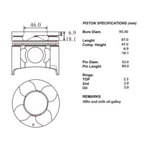 Kit pistoni 050 canter 3.0td 4m420at