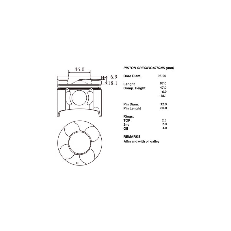 Kit pistoni 050 canter 3.0td 4m420at