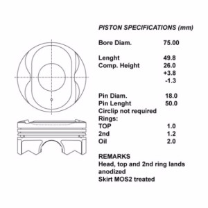 Serie pistoni motore completi std 1.6 2010  4a92