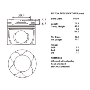 Serie pistoni motore completi 050