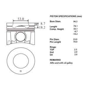 Kit pistoni compl.+050 nissan  