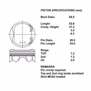 Kit pistoni motore compl. + 0,50