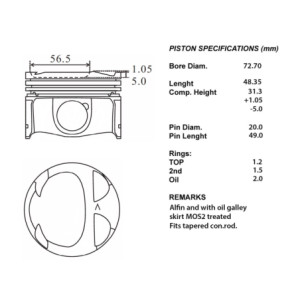 Serie pistoni motore completi 050