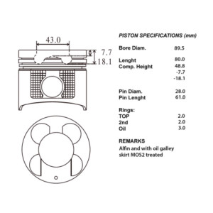 Kit pistoni compl.+ 050 cam. ø43