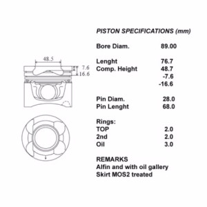 Kit pistoni std 48.5 mm cabstar yd25ddti