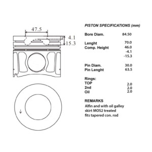 Kit pistoni motore completi 050 (2-2-2)