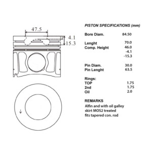 Kit pistoni motore completi 050 (1.75-1.75-2)