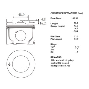Kit pistoni motore completi 050
