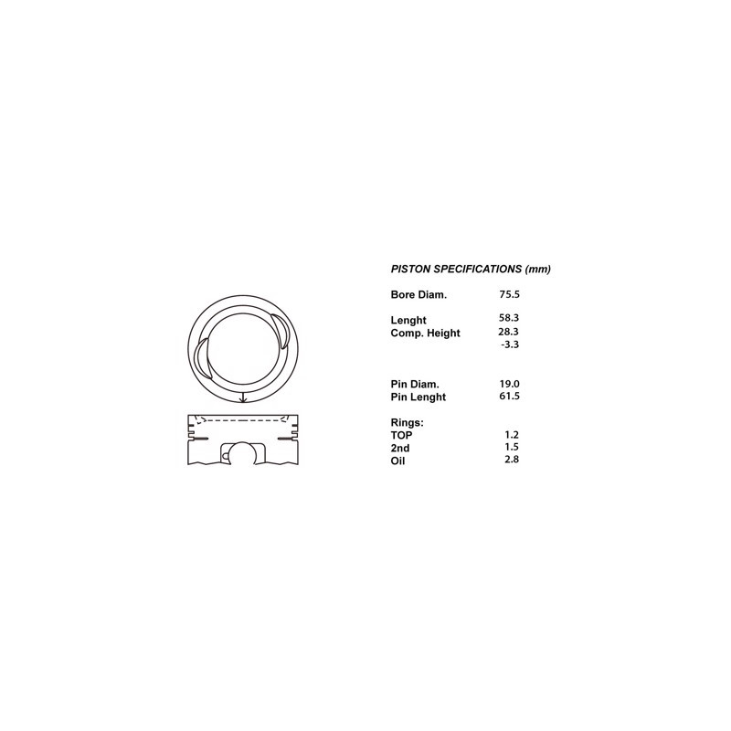 Kit pistoni compl.+050  