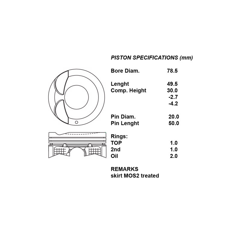 Serie pistoni motore completi 050