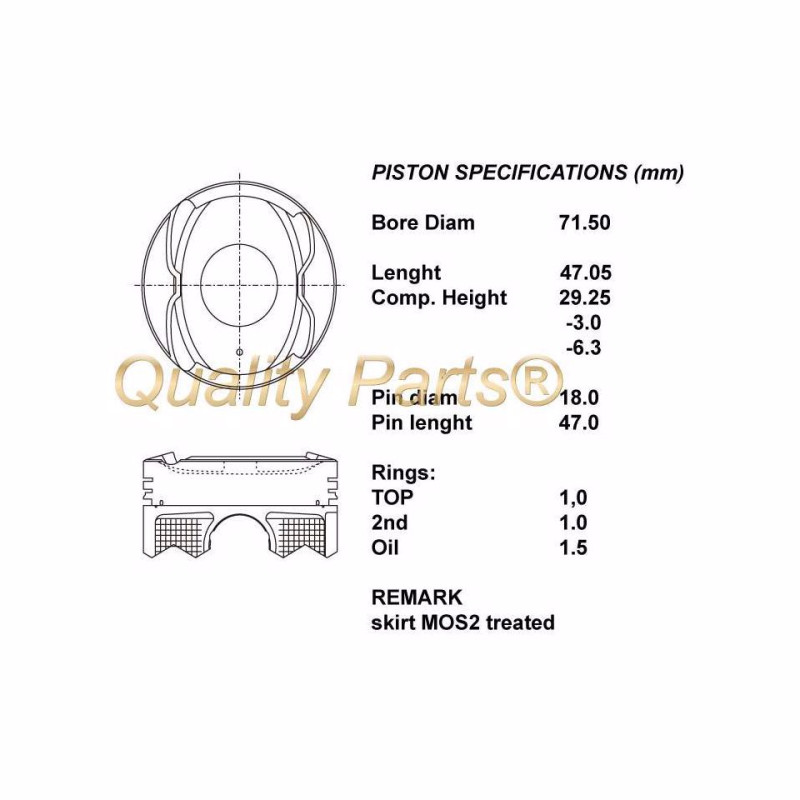 Serie pistoni motore completi 050