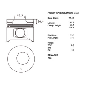 Serie pistoni motore completi 050