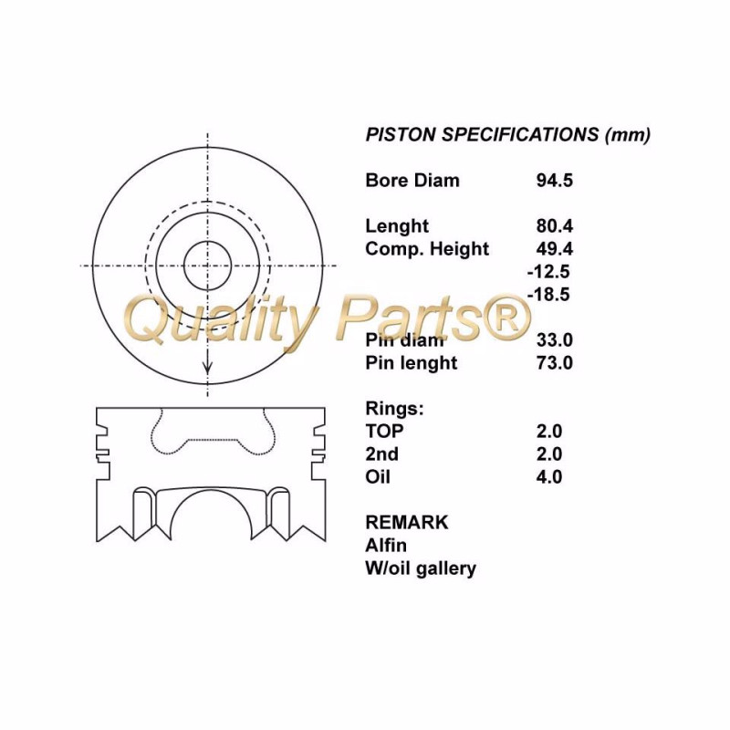 Kit pistoni motore hdj80 24v 02/97-01/98 1hdft