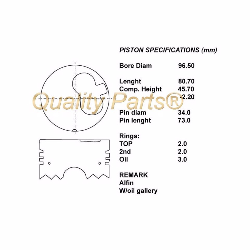 Kit pistoni compl. +0,50 toyota - 2000