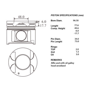 Serie pistoni motore completi 050