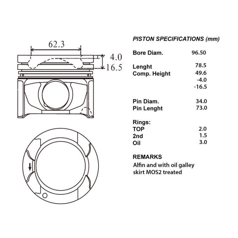 Kit pistoni compl. 050  