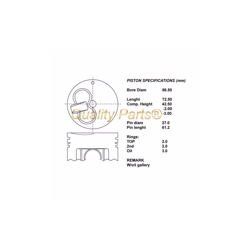 Kit pistoni compl.+0,50  