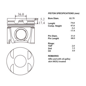 Kit pistoni compl. + 0,50  