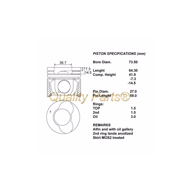 Kit pistoni compl.+ 0,50  