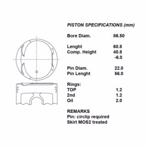 Kit pistoni compl.+ 0,50  