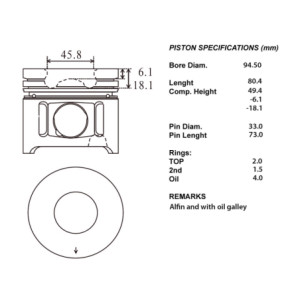 Kit pistoni mot.compl.050 land cruiser 100(1hdfte)
