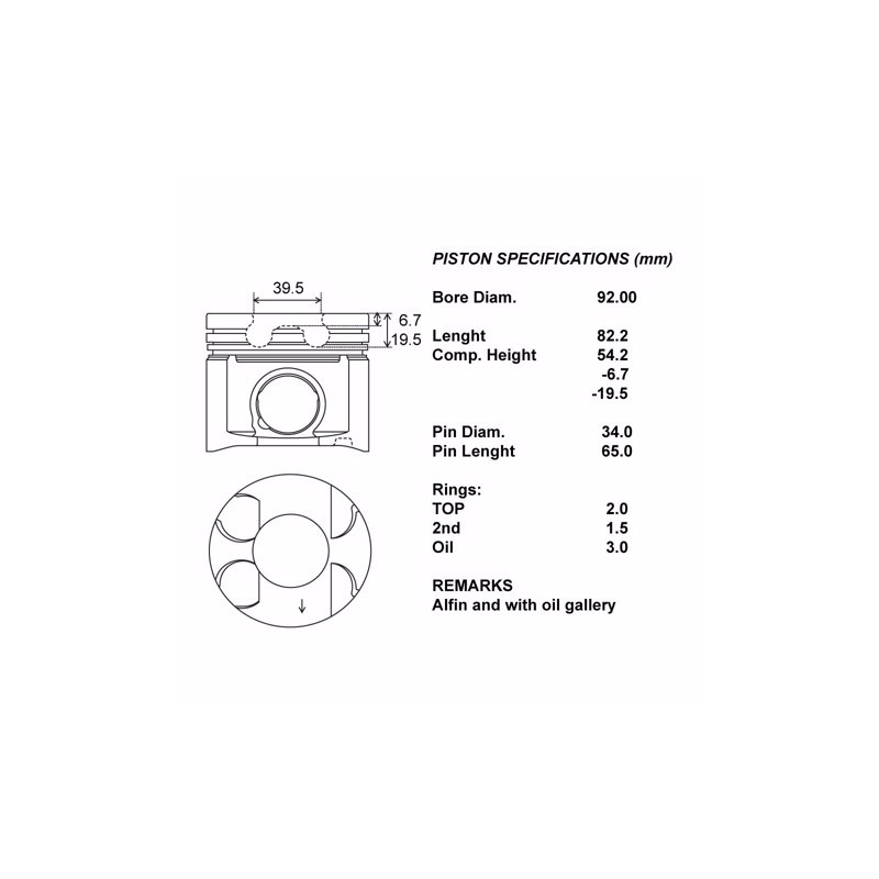 Kit pistoni compl. std toyota  