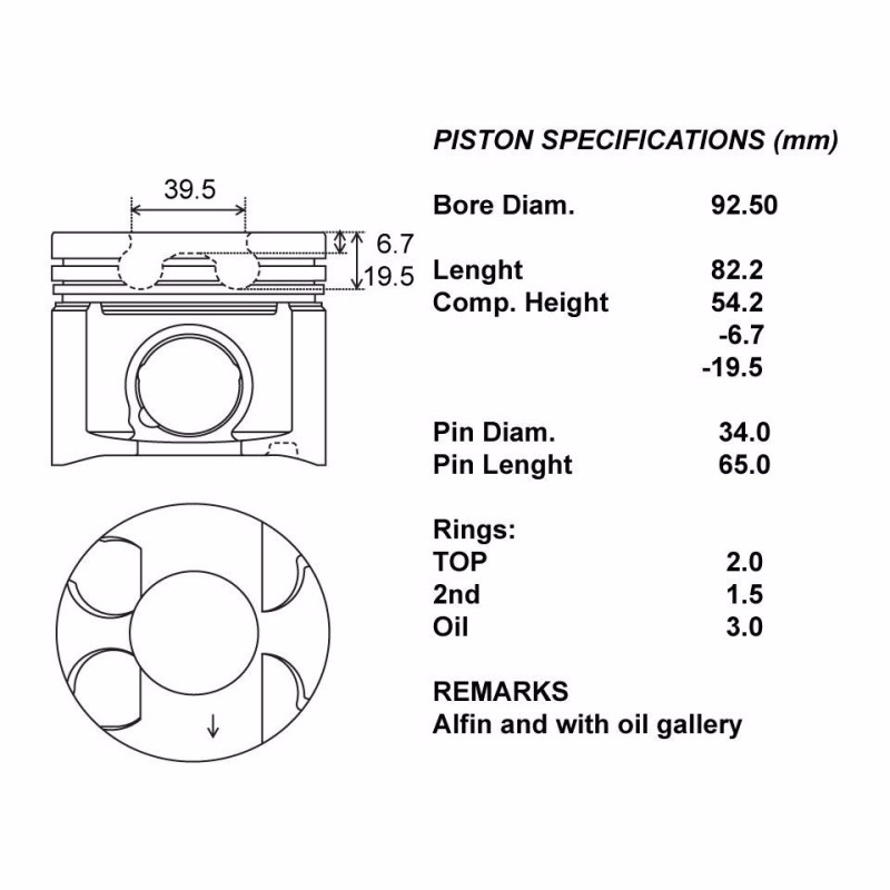 Kit pistoni compl.+050 toyota  