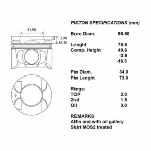 Kit pistoni compl.+ 050 toyota