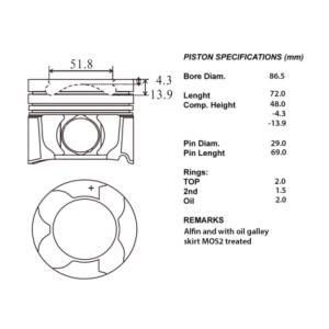 Kit pistoni compl. + 0,50  