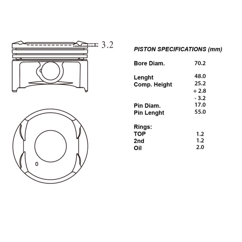 Kit pistoni magg. 0.50