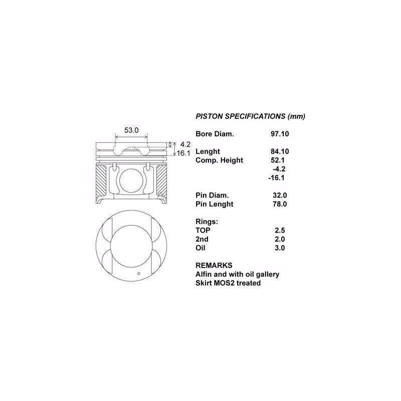 Kit pistoni mot.completi std