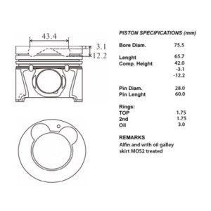 Kit pistoni compl.+ 0,50  