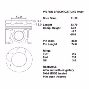 Kit pistoni compl.+ 0,50