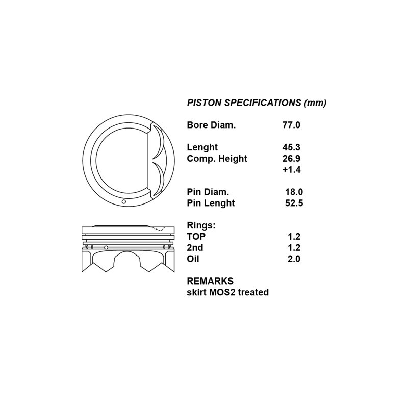 Serie pistoni motore completi std
