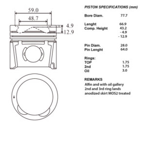 Serie pistoni motore completi 050