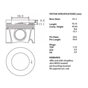 S/pistoni motore completi 050
