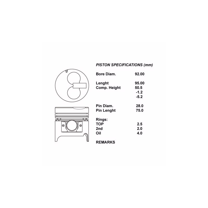 Kit pistoni nudi std  