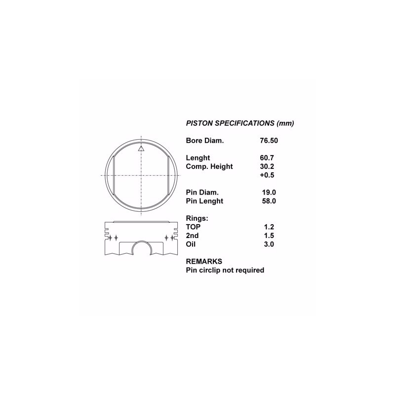 Kit pistoni nudi 050