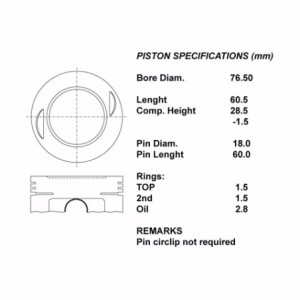 Kit pistoni nudi + 050
