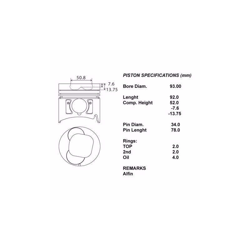 Kit pistoni nudi std isuzu