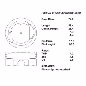 Kit pistoni nudi + 050 suzuki 1.3cc