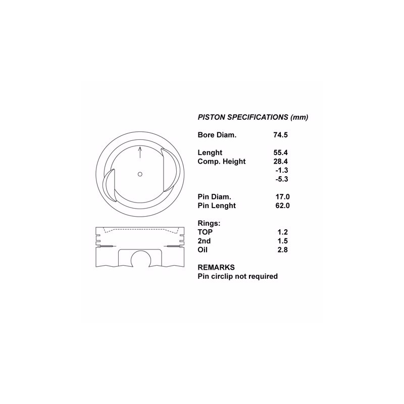 Kit pistoni nudi + 050 suzuki 1.3cc