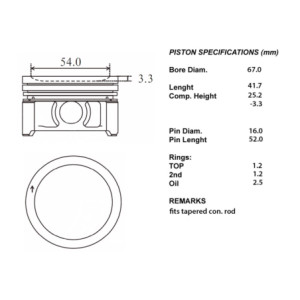 Kit pistoni motore completi 050 spø16 0.7